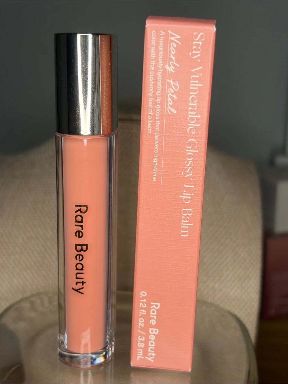 Rare Beauty Nearly Petal Glossy Lip Balm in Nearly Petal